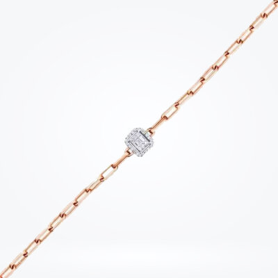 0.17 Karat Pırlanta Baget Taşlı Zincir Bileklik - Baroni Diamond (1)