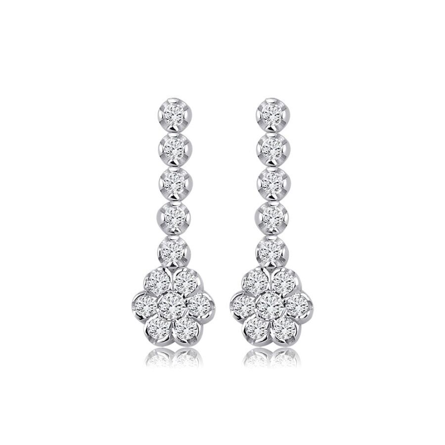 0.17 Karat Pırlanta Çiçek Trend Küpe - Baroni Diamond