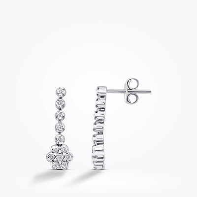 0.17 Karat Pırlanta Çiçek Trend Küpe - Baroni Diamond (1)