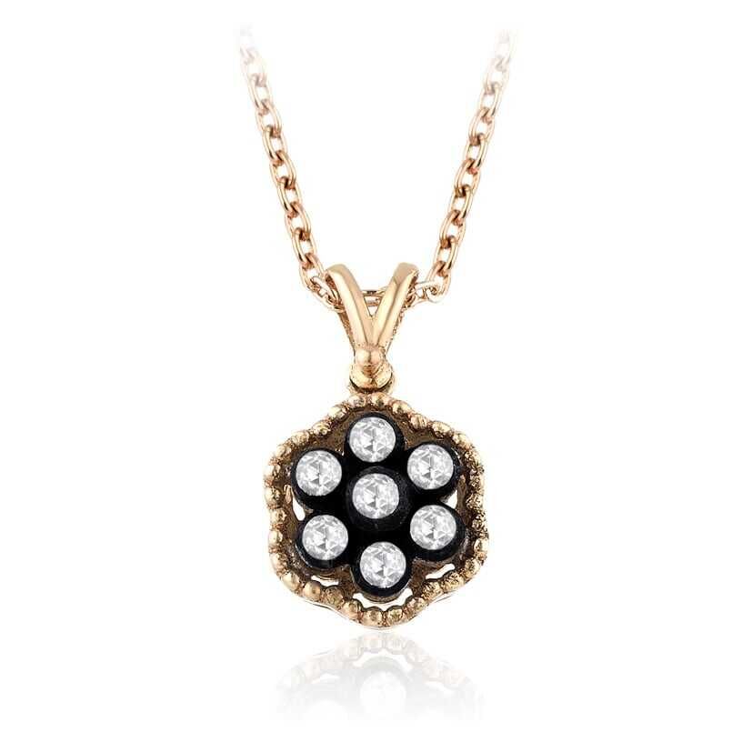 0.18 Karat Elmas Gül Kolye