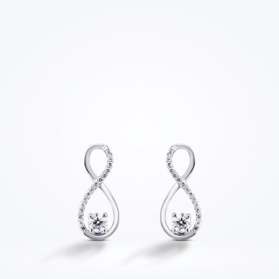 0.18 Karat Pırlanta Sonsuzluk Küpe - 2