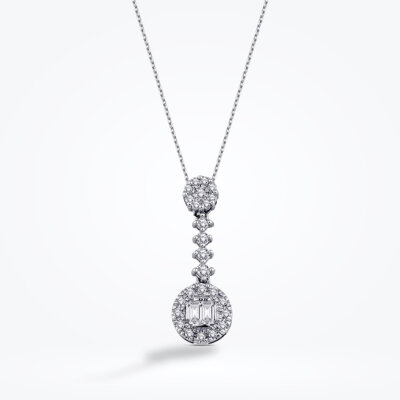 0.19 Karat Pırlanta Baget Kolye - Baroni Diamond (1)