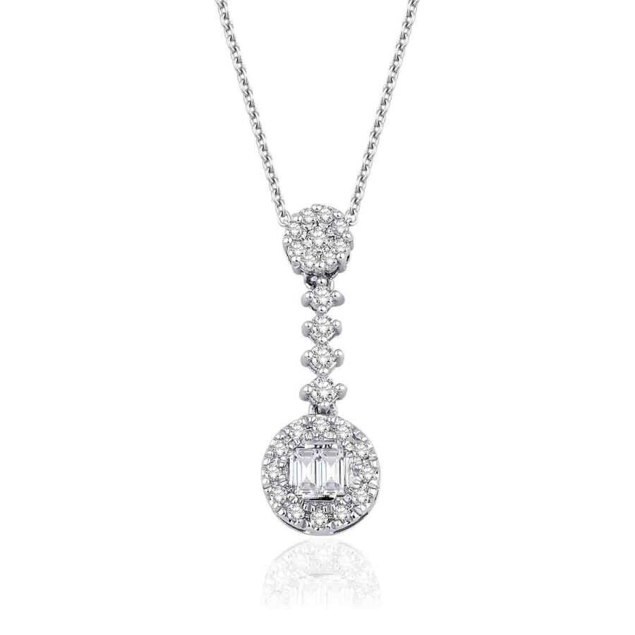 0.19 Karat Pırlanta Baget Kolye - Baroni Diamond