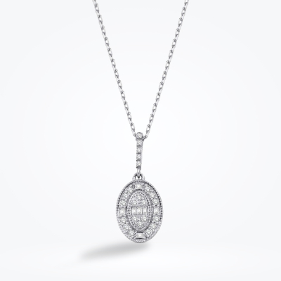 0.19 Karat Pırlanta Baget Kolye - Baroni Diamond