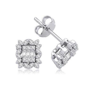 0.19 Karat Pırlanta Baget Küpe - Baroni Diamond (1)