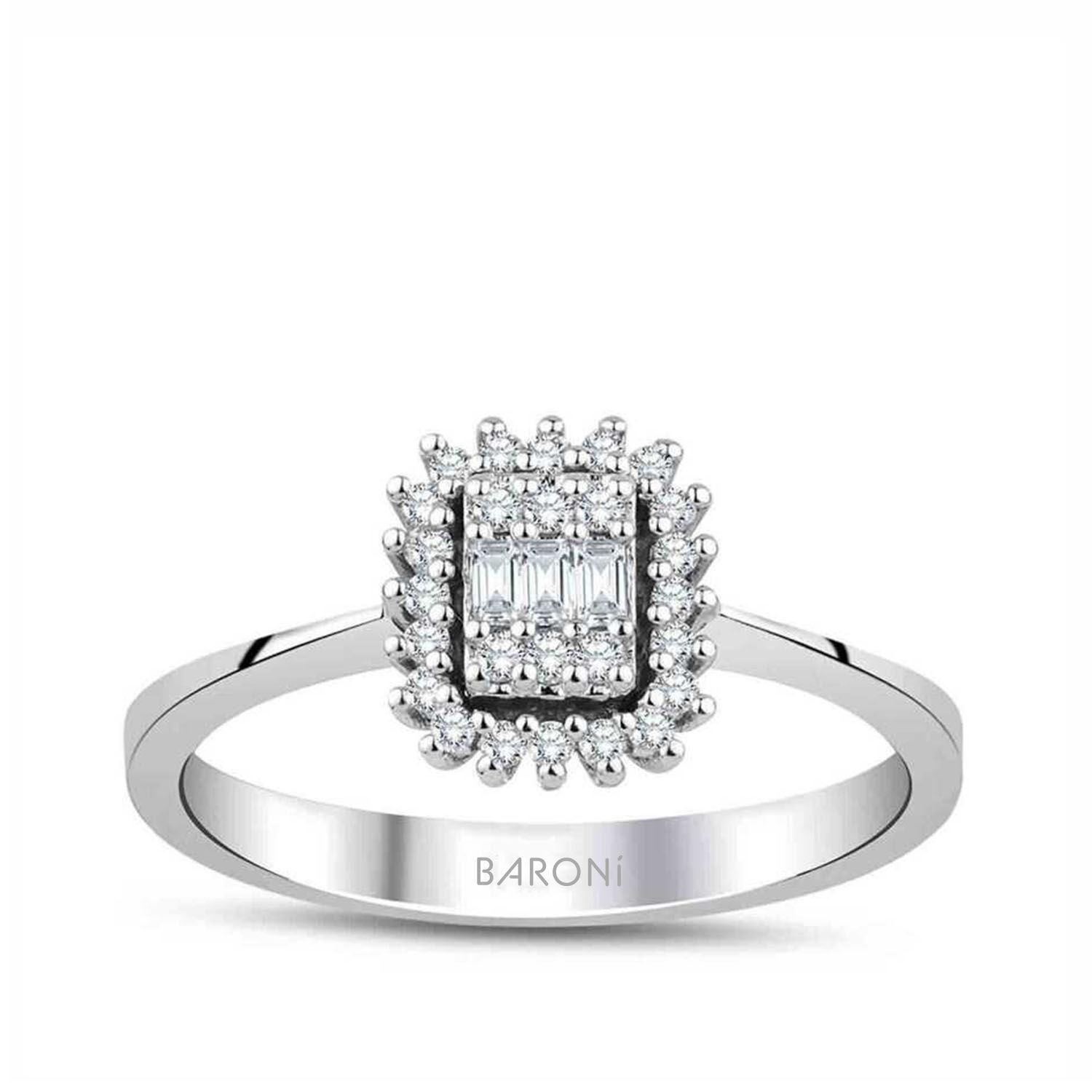 0.19 Karat Pırlanta Baget Yüzük - Baroni Diamond