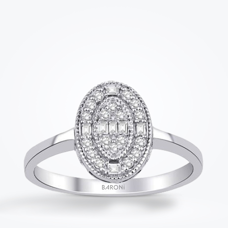 0.19 Karat Pırlanta Baget Yüzük - Baroni Diamond