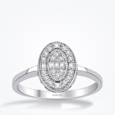 0.19 Karat Pırlanta Baget Yüzük - Baroni Diamond
