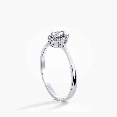 0.19 Karat Elmas Pırlanta Damla Tektaş Yüzük - Baroni Diamond (1)