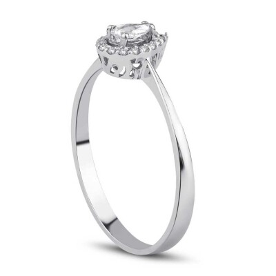 0.19 Karat Elmas Pırlanta Damla Tektaş Yüzük - Baroni Diamond (1)