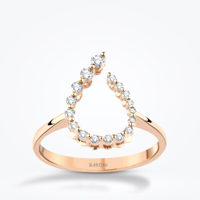 0.19 Karat Pırlanta Rose Trend Yüzük - 1