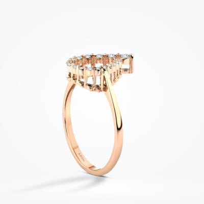 0.19 Karat Pırlanta Rose Trend Yüzük - 2