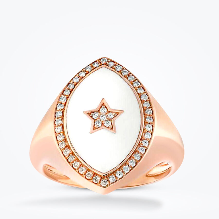0.19 Karat Pırlanta Yıldız Şovalye Yüzük - Baroni Diamond