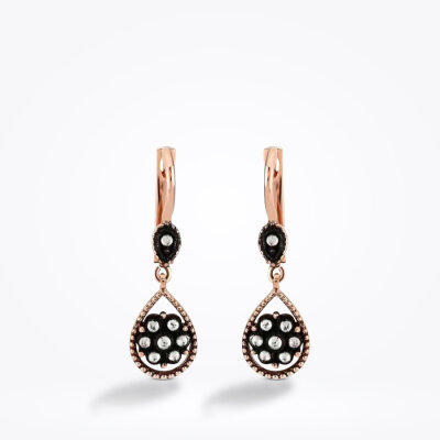 0.20 Karat Elmas Gül Küpe - 2