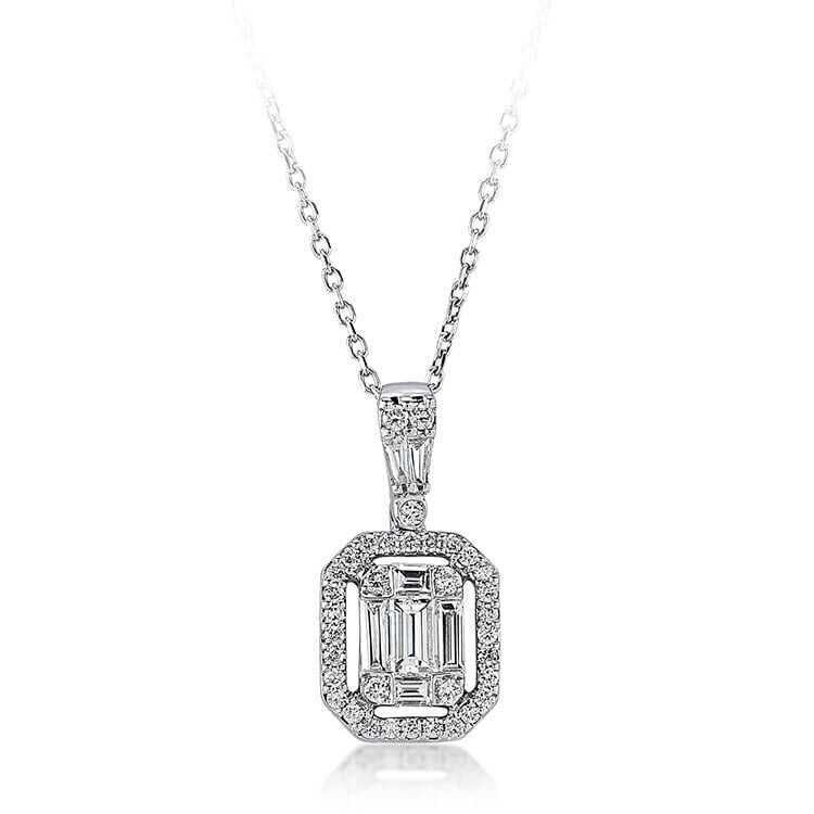 0.20 Karat Pırlanta Baget Kolye