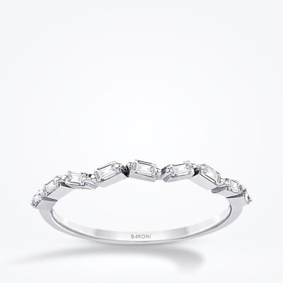 0.20 Karat Pırlanta Baget Yüzük - 1