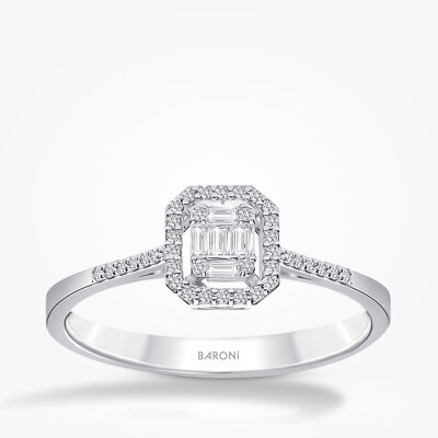 0.20 Karat Pırlanta Baget Yüzük - 1