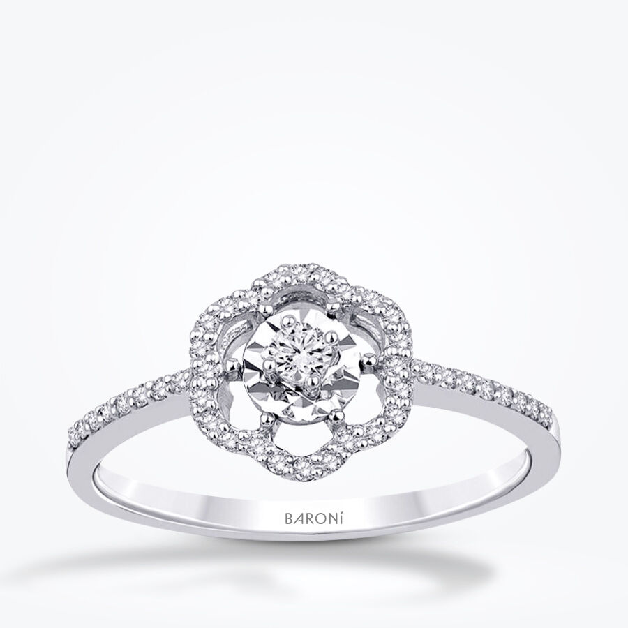 0.20 Karat Pırlanta Çiçek Yüzük - Baroni Diamond