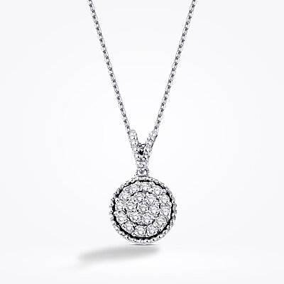 0.20 Karat Pırlanta Yuvarlak Taşlı Kolye - 1