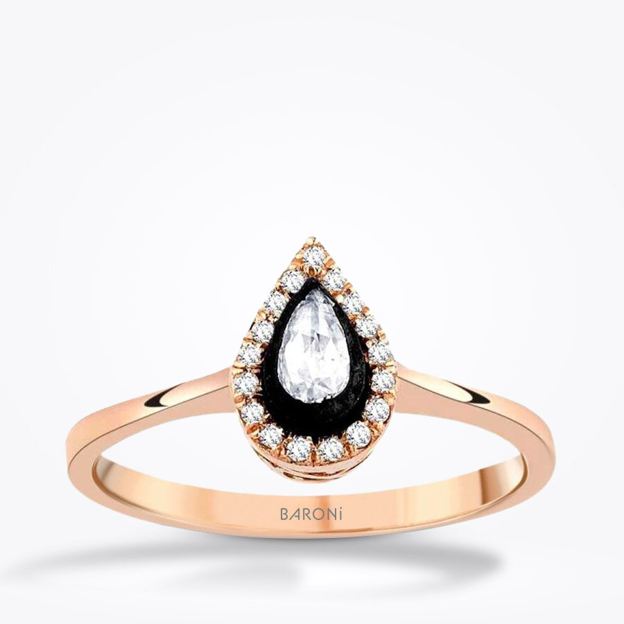 0.21 Karat Elmas Damla Yüzük - Baroni Diamond