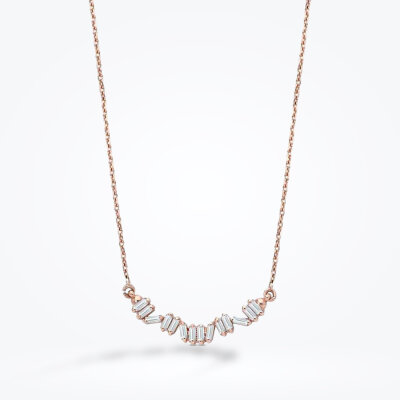 0.27 Karat Pırlanta Baget Kolye - Baroni Diamond (1)