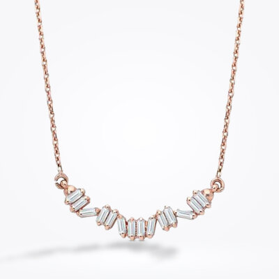 0.27 Karat Pırlanta Baget Kolye - 1