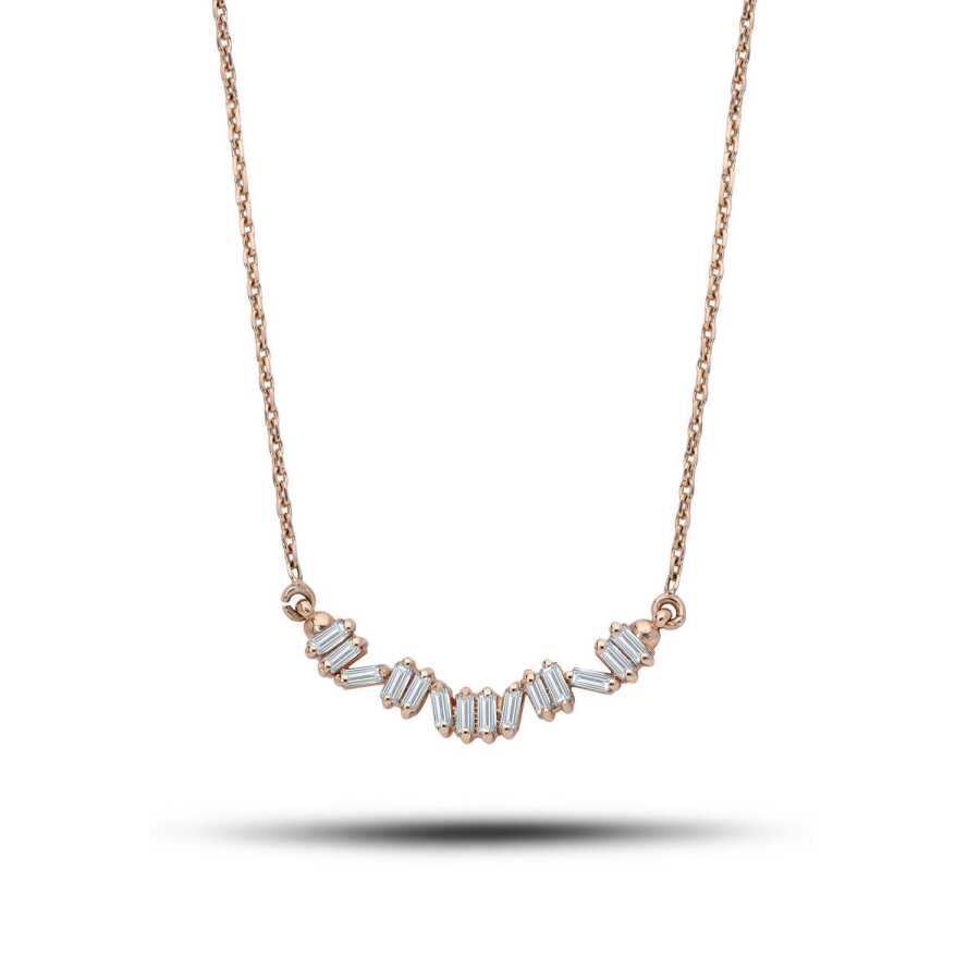 0.27 Karat Pırlanta Baget Kolye - Baroni Diamond