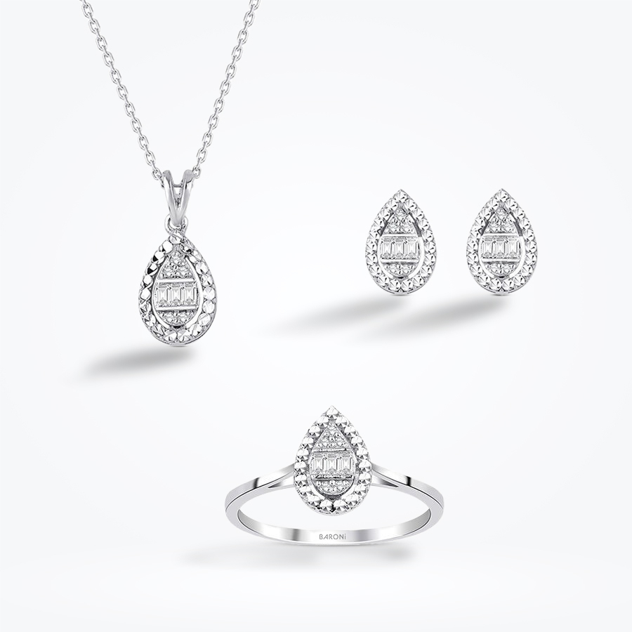 0.21 Karat Pırlanta Baget Mini Set - Baroni Diamond