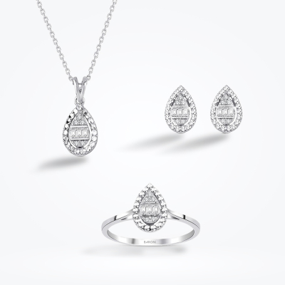 0.21 Karat Pırlanta Baget Mini Set 