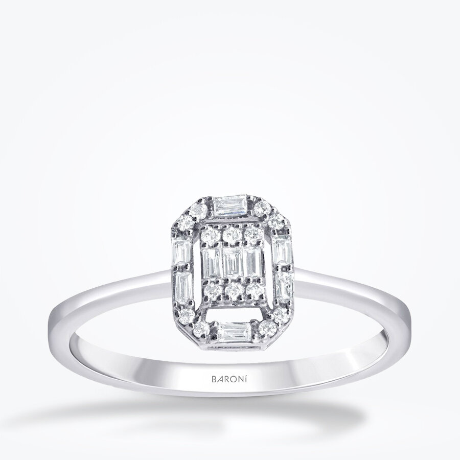 0.21 Karat Pırlanta Baget Yüzük - Baroni Diamond