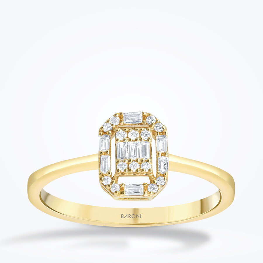 0.21 Karat Pırlanta Baget Yüzük - Baroni Diamond