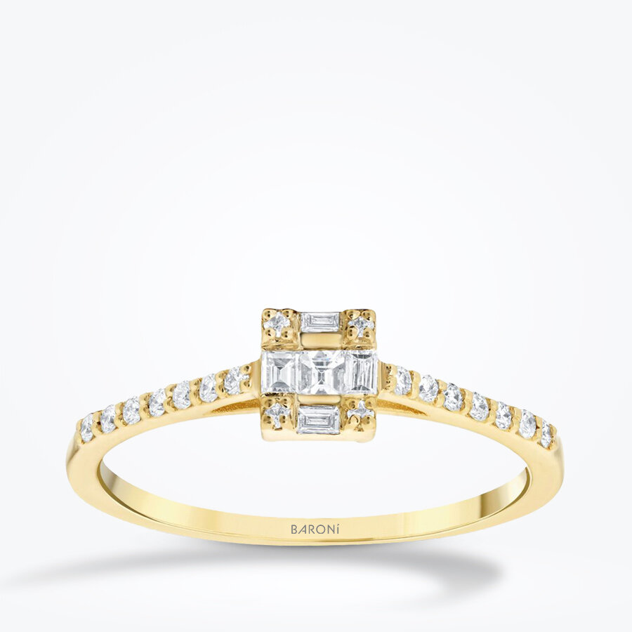 0.21 Karat Pırlanta Baget Yüzük - Baroni Diamond