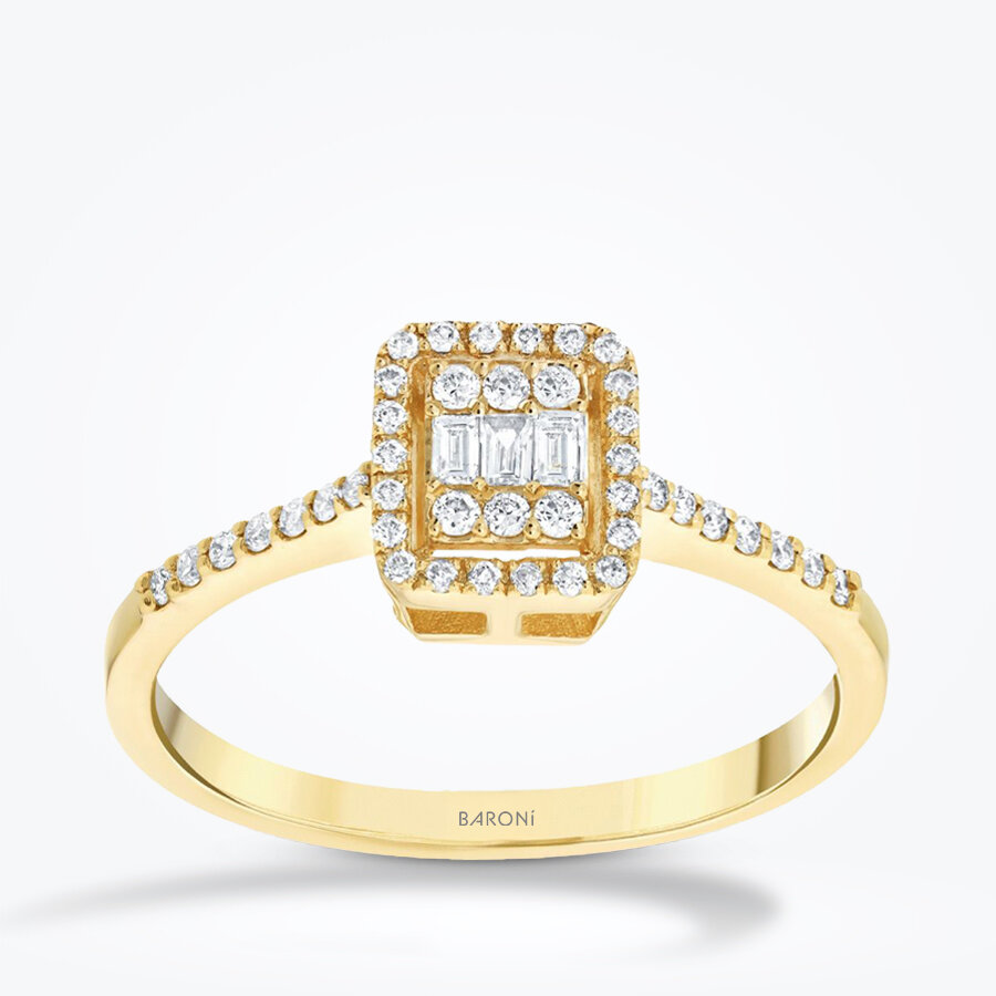 0.21 Karat Pırlanta Baget Yüzük - Baroni Diamond