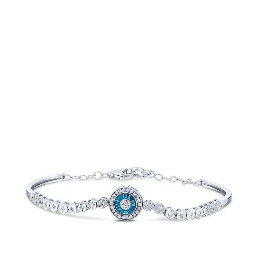 0.21 Karat Pırlanta Turkuaz Kelepçe - Baroni Diamond