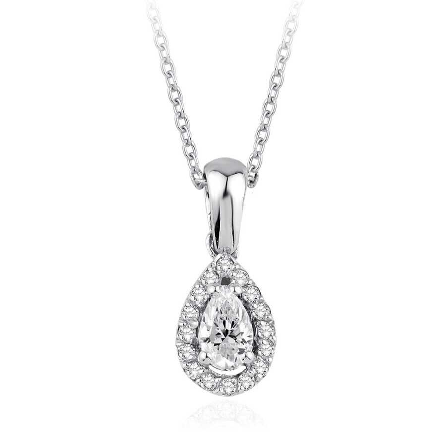 0.22 Karat Elmas Pırlanta Damla Kolye - Baroni Diamond