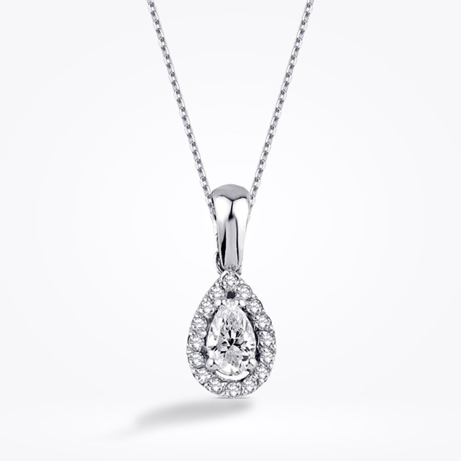 0.22 Karat Elmas Pırlanta Damla Kolye - Baroni Diamond