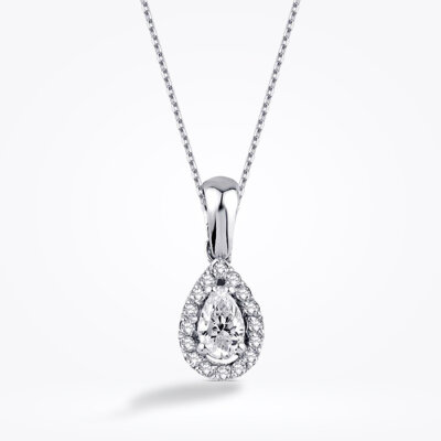 0.22 Karat Elmas Pırlanta Damla Kolye - 1