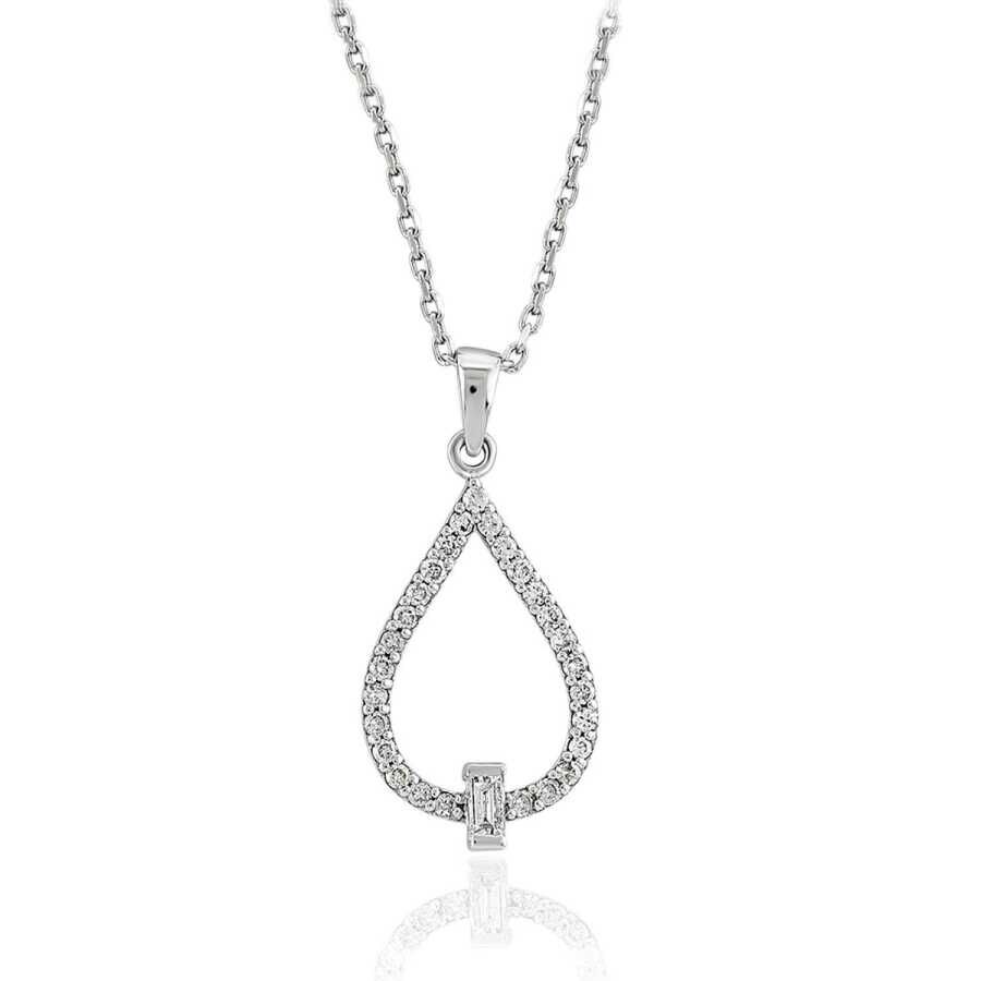 0.22 Karat Pırlanta Baget Kolye - Baroni Diamond