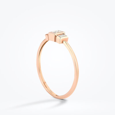 0.22 Karat Pırlanta Baget Rose Yüzük - Baroni Diamond (1)