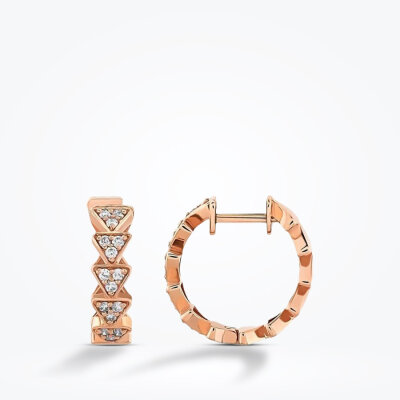 0.22 Karat Pırlanta Halka Küpe - 1