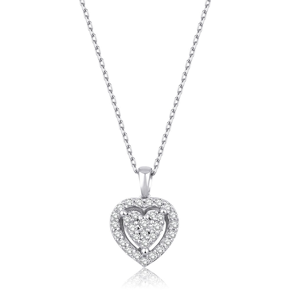 0.22 Karat Pırlanta Kalp Kolye - Baroni Diamond