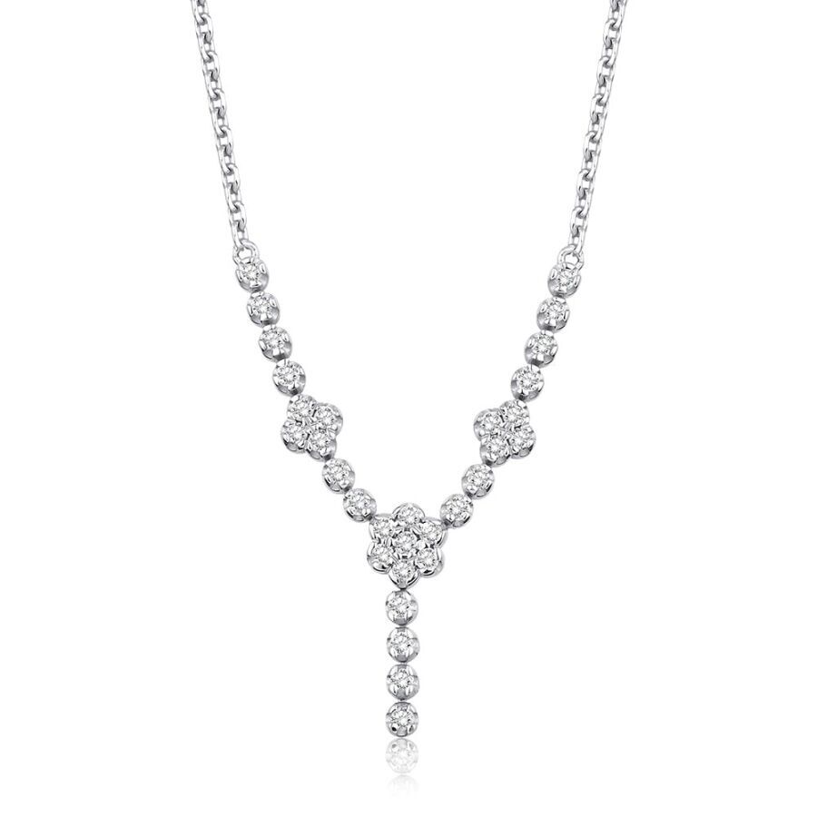 0.22 Karat Pırlanta Trend Çiçek Kolye - Baroni Diamond
