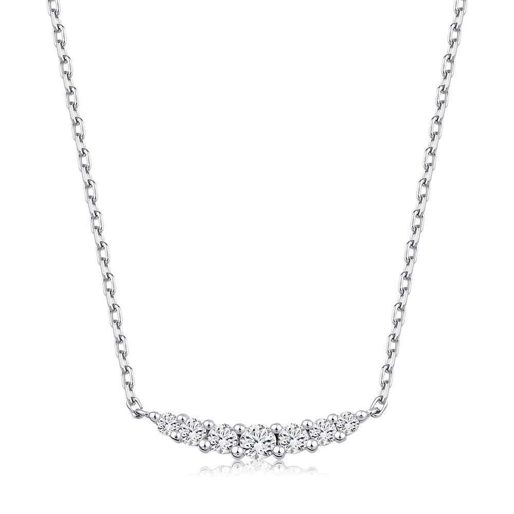 0.22 Karat Pırlanta Yedi Taşlı Sıralı Kolye - Baroni Diamond