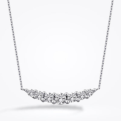 0.22 Karat Pırlanta Yedi Taşlı Sıralı Kolye - 1