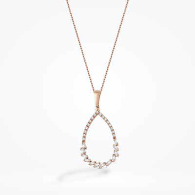 0.23 Karat Pırlanta Baget Kolye - 1