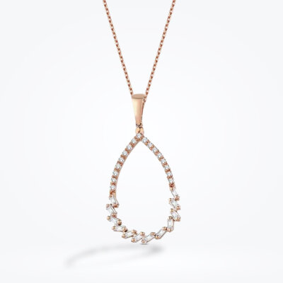 0.23 Karat Pırlanta Baget Kolye - Baroni Diamond (1)