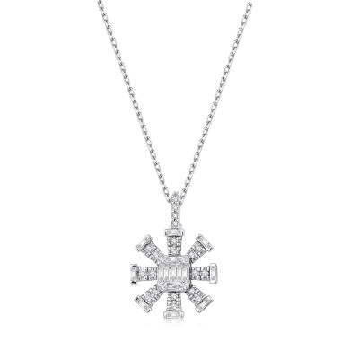 0.23 Karat Pırlanta Baget Kolye - Baroni Diamond
