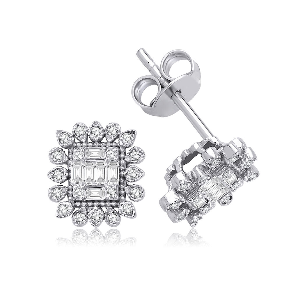0.23 Karat Pırlanta Baget Küpe - Baroni Diamond
