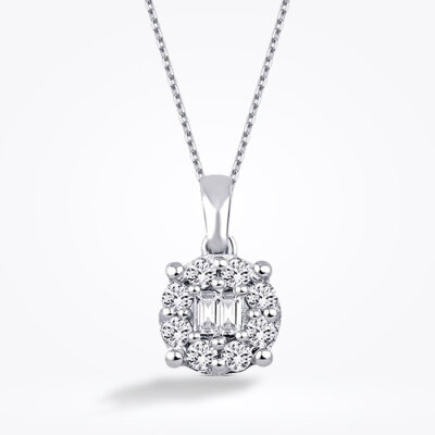 0.23 Karat Pırlanta Baget Trend Kolye - 1