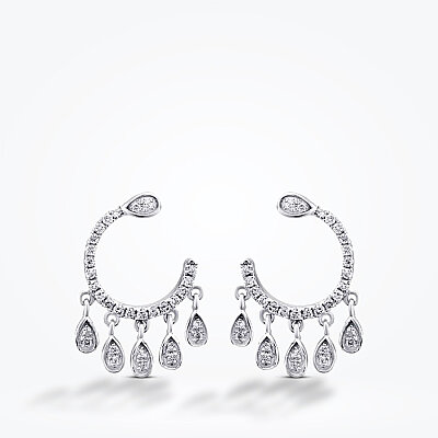0.23 Karat Pırlanta Yarım Ay Taşlı Küpe - Baroni Diamond (1)